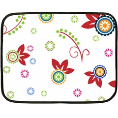 Colorful Floral Wallpaper Background Pattern Double Sided Fleece Blanket (mini)  by Amaryn4rt