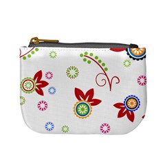 Colorful Floral Wallpaper Background Pattern Mini Coin Purses by Amaryn4rt