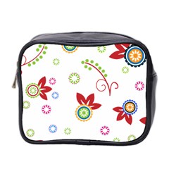 Colorful Floral Wallpaper Background Pattern Mini Toiletries Bag 2-side by Amaryn4rt