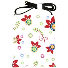 Colorful Floral Wallpaper Background Pattern Shoulder Sling Bags by Amaryn4rt