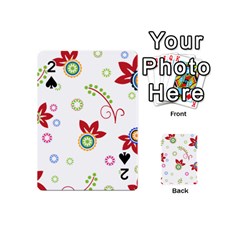 Colorful Floral Wallpaper Background Pattern Playing Cards 54 (mini)  by Amaryn4rt