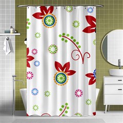 Colorful Floral Wallpaper Background Pattern Shower Curtain 48  X 72  (small)  by Amaryn4rt