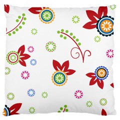 Colorful Floral Wallpaper Background Pattern Large Cushion Case (two Sides) by Amaryn4rt