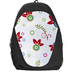 Colorful Floral Wallpaper Background Pattern Backpack Bag by Amaryn4rt