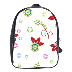 Colorful Floral Wallpaper Background Pattern School Bags (xl)  by Amaryn4rt