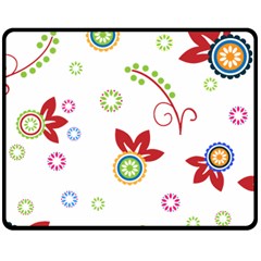 Colorful Floral Wallpaper Background Pattern Double Sided Fleece Blanket (medium)  by Amaryn4rt