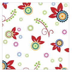 Colorful Floral Wallpaper Background Pattern Large Satin Scarf (square) by Amaryn4rt