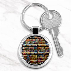 Flower Seeds For Sale At Garden Center Pattern Key Chains (round)  by Amaryn4rt