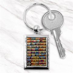 Flower Seeds For Sale At Garden Center Pattern Key Chains (rectangle)  by Amaryn4rt