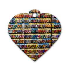 Flower Seeds For Sale At Garden Center Pattern Dog Tag Heart (one Side) by Amaryn4rt