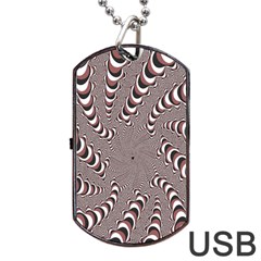 Digital Fractal Pattern Dog Tag Usb Flash (two Sides) by Amaryn4rt