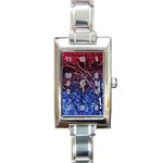 Autumn Fractal Forest Background Rectangle Italian Charm Watch Front