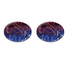 Autumn Fractal Forest Background Cufflinks (oval) by Amaryn4rt