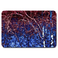 Autumn Fractal Forest Background Large Doormat  by Amaryn4rt