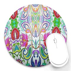 Wallpaper Created From Coloring Book Round Mousepads by Amaryn4rt