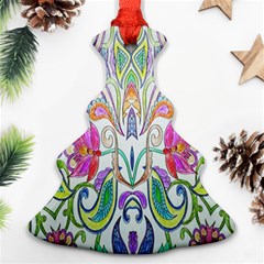 Wallpaper Created From Coloring Book Ornament (christmas Tree) 