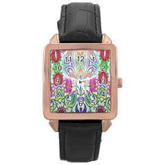 Wallpaper Created From Coloring Book Rose Gold Leather Watch  by Amaryn4rt