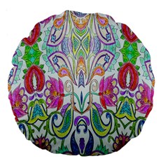 Wallpaper Created From Coloring Book Large 18  Premium Flano Round Cushions by Amaryn4rt