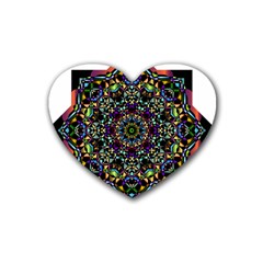 Mandala Abstract Geometric Art Heart Coaster (4 Pack)  by Amaryn4rt