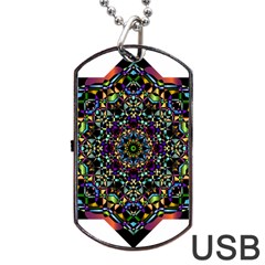 Mandala Abstract Geometric Art Dog Tag Usb Flash (two Sides) by Amaryn4rt