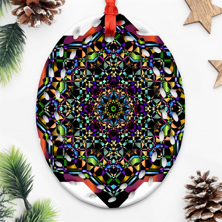 Mandala Abstract Geometric Art Ornament (Oval Filigree)