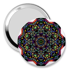 Mandala Abstract Geometric Art 3  Handbag Mirrors by Amaryn4rt