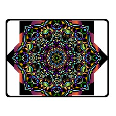 Mandala Abstract Geometric Art Double Sided Fleece Blanket (small)  by Amaryn4rt