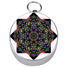 Mandala Abstract Geometric Art Silver Compasses by Amaryn4rt