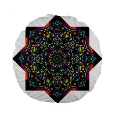 Mandala Abstract Geometric Art Standard 15  Premium Flano Round Cushions by Amaryn4rt