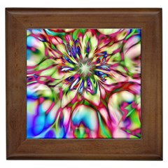 Magic Fractal Flower Multicolored Framed Tiles by EDDArt