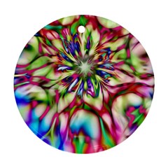 Magic Fractal Flower Multicolored Ornament (round) by EDDArt