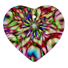 Magic Fractal Flower Multicolored Ornament (heart)