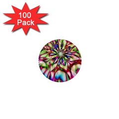 Magic Fractal Flower Multicolored 1  Mini Buttons (100 Pack) 