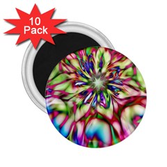 Magic Fractal Flower Multicolored 2 25  Magnets (10 Pack)  by EDDArt