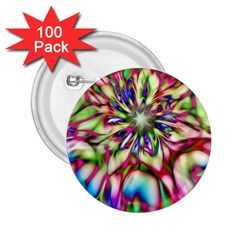 Magic Fractal Flower Multicolored 2 25  Buttons (100 Pack) 