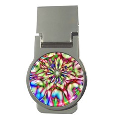 Magic Fractal Flower Multicolored Money Clips (round) 