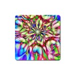 Magic Fractal Flower Multicolored Square Magnet Front