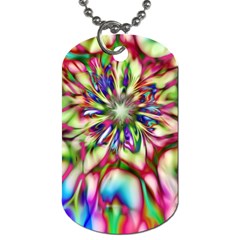 Magic Fractal Flower Multicolored Dog Tag (two Sides)