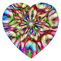 Magic Fractal Flower Multicolored Jigsaw Puzzle (heart)