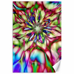 Magic Fractal Flower Multicolored Canvas 12  X 18   by EDDArt