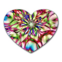 Magic Fractal Flower Multicolored Heart Mousepads by EDDArt