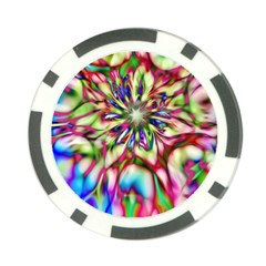 Magic Fractal Flower Multicolored Poker Chip Card Guard by EDDArt