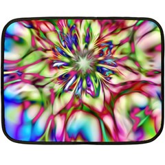 Magic Fractal Flower Multicolored Double Sided Fleece Blanket (mini)  by EDDArt