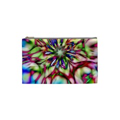 Magic Fractal Flower Multicolored Cosmetic Bag (small)  by EDDArt