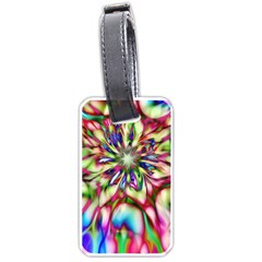 Magic Fractal Flower Multicolored Luggage Tags (one Side)  by EDDArt