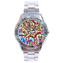 Magic Fractal Flower Multicolored Stainless Steel Analogue Watch by EDDArt