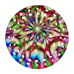 Magic Fractal Flower Multicolored Ornament (round Filigree) by EDDArt