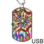 Magic Fractal Flower Multicolored Dog Tag USB Flash (One Side) Front