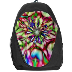 Magic Fractal Flower Multicolored Backpack Bag by EDDArt