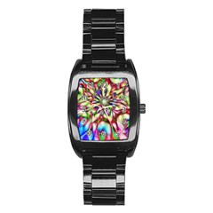 Magic Fractal Flower Multicolored Stainless Steel Barrel Watch